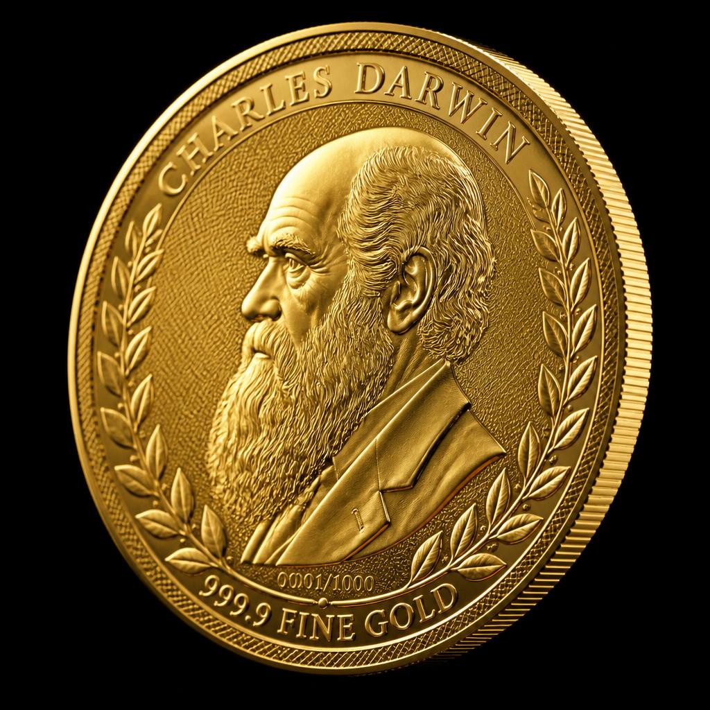 Goldedition Charles Darwin aus 999er Feingold