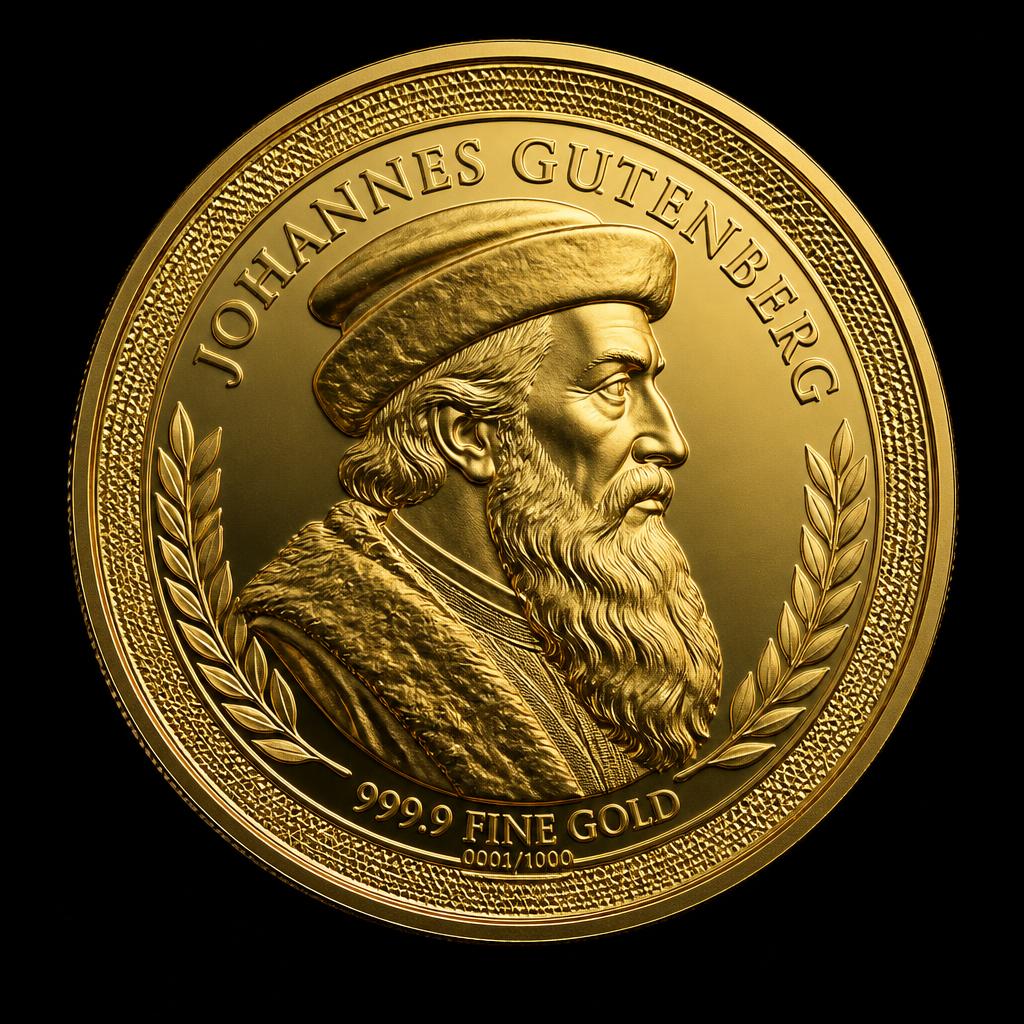 Goldedition Johannes Gutenberg aus 999er Feingold