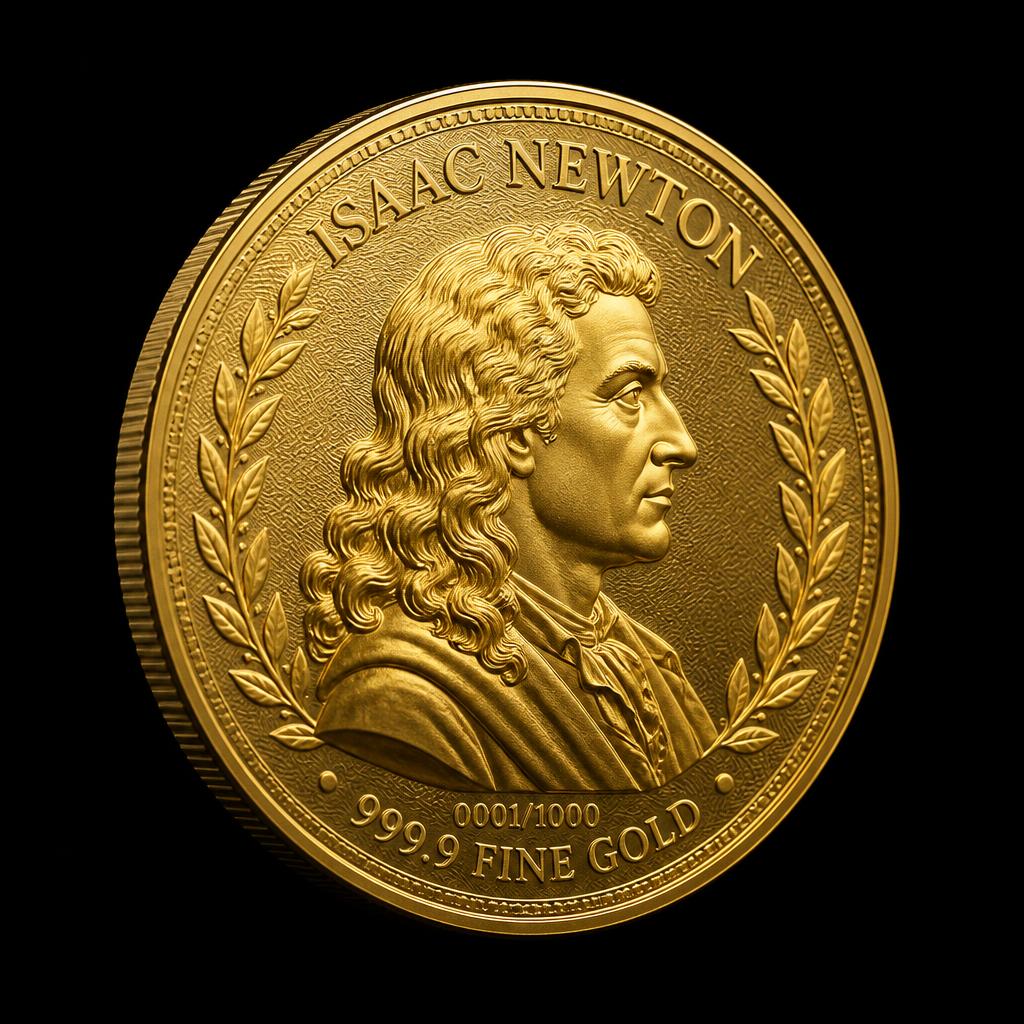 Goldedition Isaac Newton aus 999er Feingold